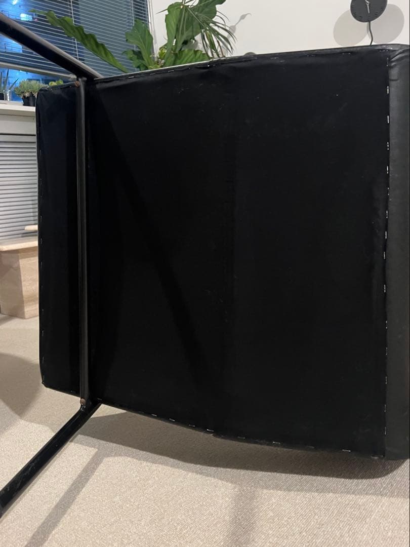 【S.H.】ラウンジチェア、ソファ　ビンテージ　ブラック　レザー