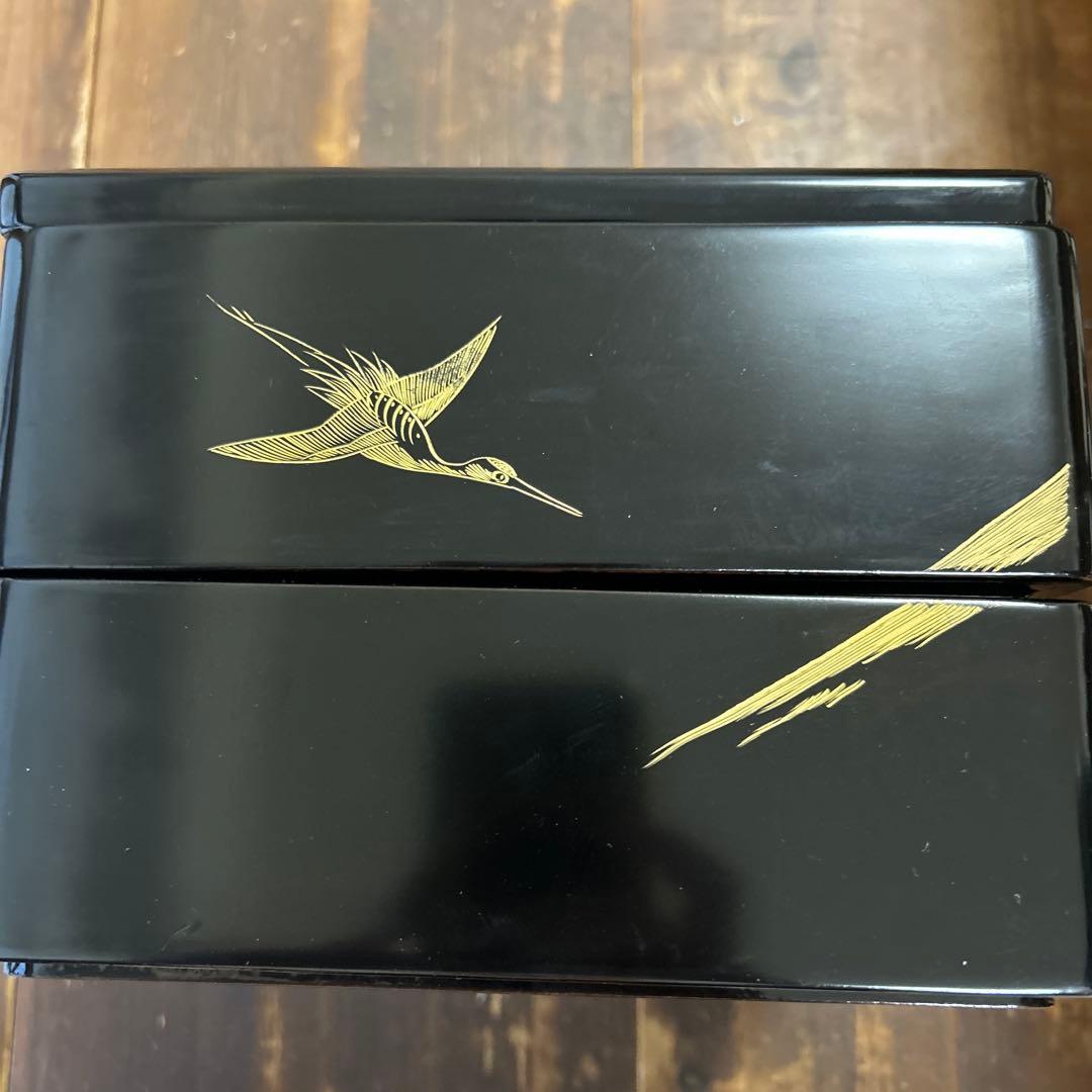 輪島塗　沈金　高級漆器　二段重　鶴　富士　松　会津塗　山中漆器　伝統工芸　天然木