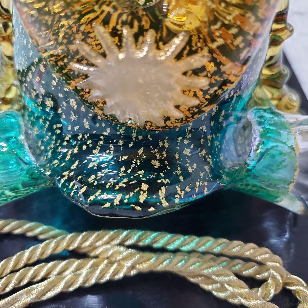 マルティグラス　義山飾り兜　台付き　ガラス細工