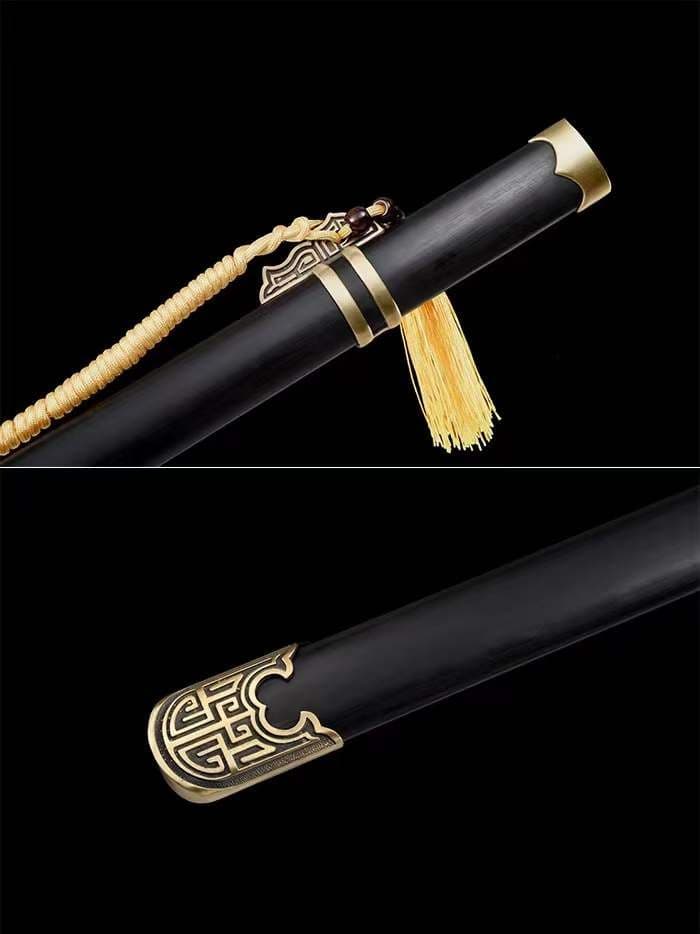 （烏木）寒月唐剣 古兵器 武具　刀装具　日本刀　模造刀 居合刀