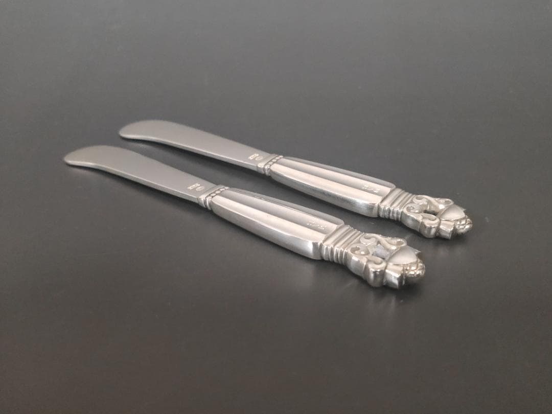 ジョージジェンセン エコーン バター ナイフ 2本 純銀製 アンティーク