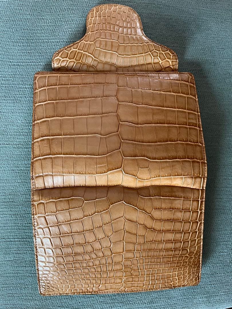 未使用　A6手帳カバー　クロコダイル　ルーペ　メモパッド　象革　キタムラ