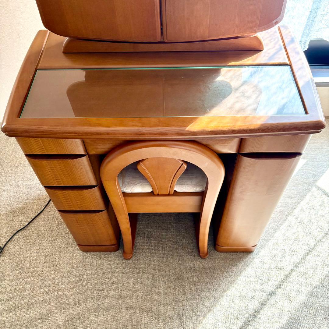 【大幅値下げ】木製三面鏡ドレッサー　別出品の椅子とセット購入をお願いします