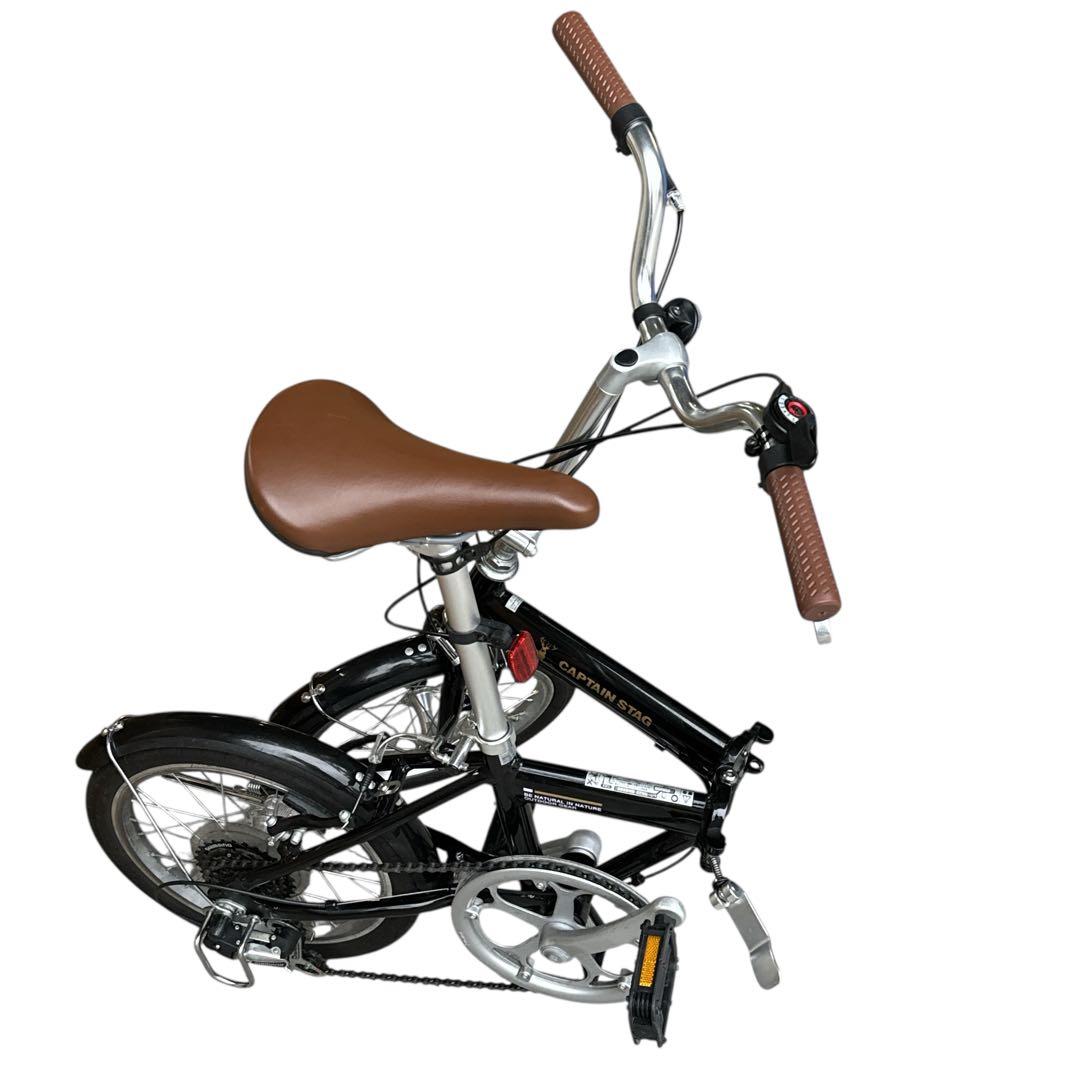 美品キャプテンスタッグ 折りたたみ自転車 アルミ 軽量 16インチ ブラック