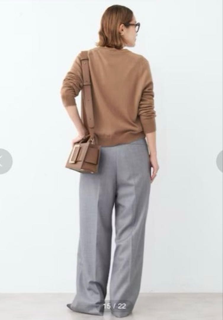 【２０２３】ドゥーズィエムクラス　 WISHクルーネックカーディガン　キャメル