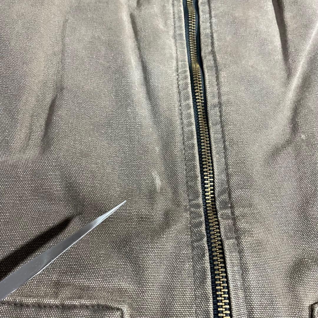 Carhartt ダックベスト古着キルティング ブラウン希少XLサイズ相当