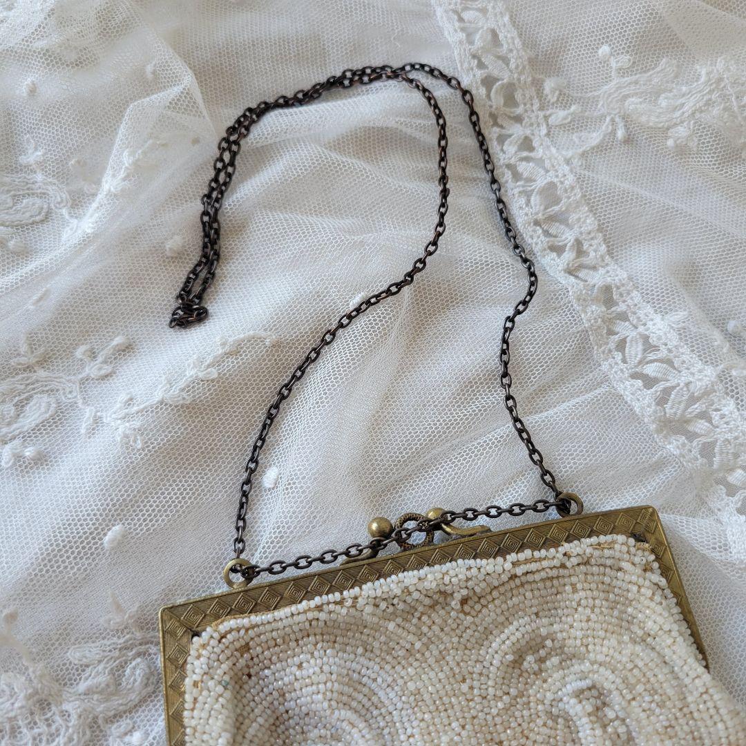 フランス　アンティーク　ビーズバッグ