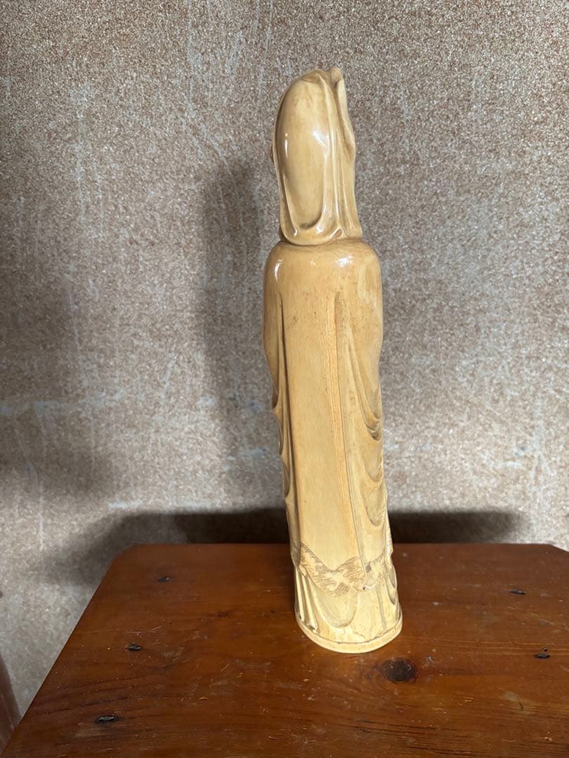 超絶技巧　観音像 約31cm 職人技　彫刻　ハンドメイド