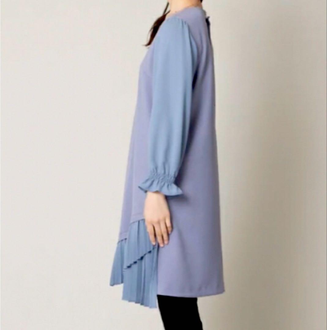 新品　未使用　秋冬　ローズティアラ　プリーツ　切替　ワンピース　46