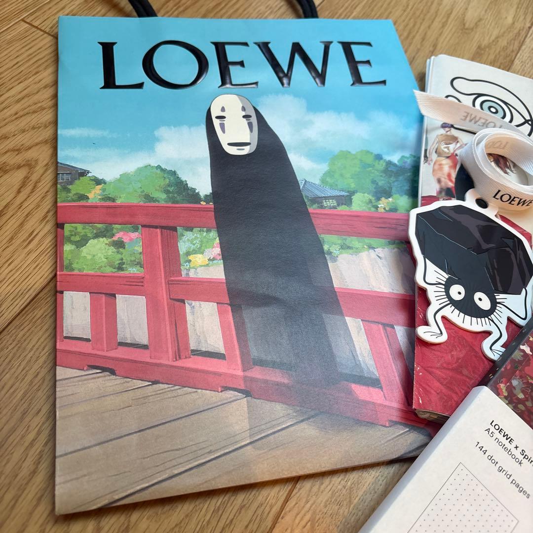ロエベ LOEWE ジブリ 千尋　ノート 袋　湯札　リボン　千と千尋　ノベルティ