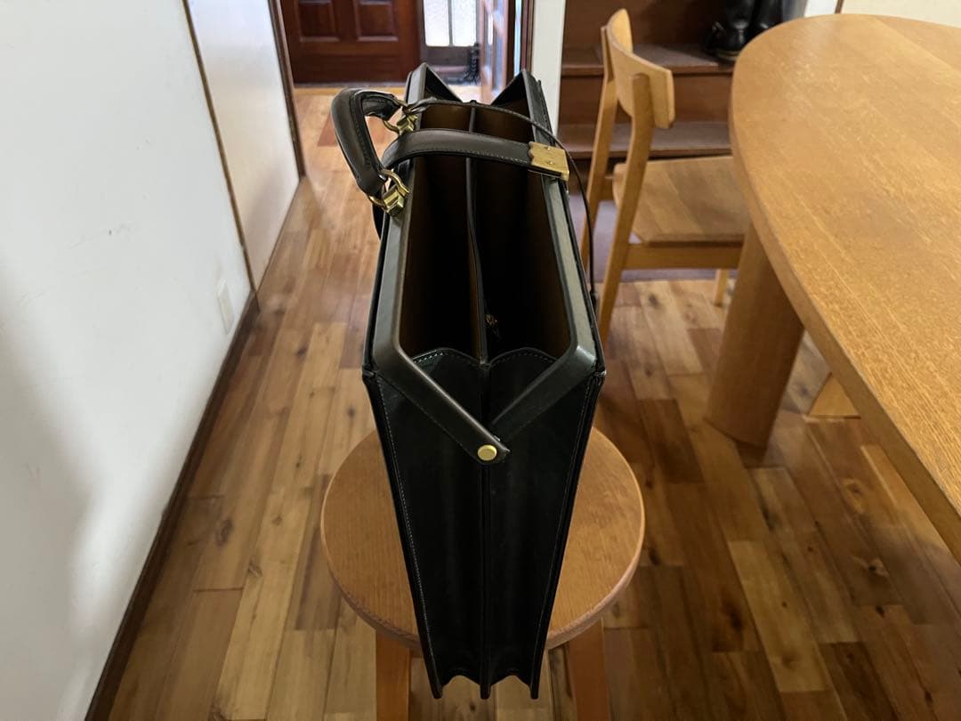 y*k様 万双　薄型ダレスバッグ　細マチダレス　別注　グリーン　ブライドルレザー