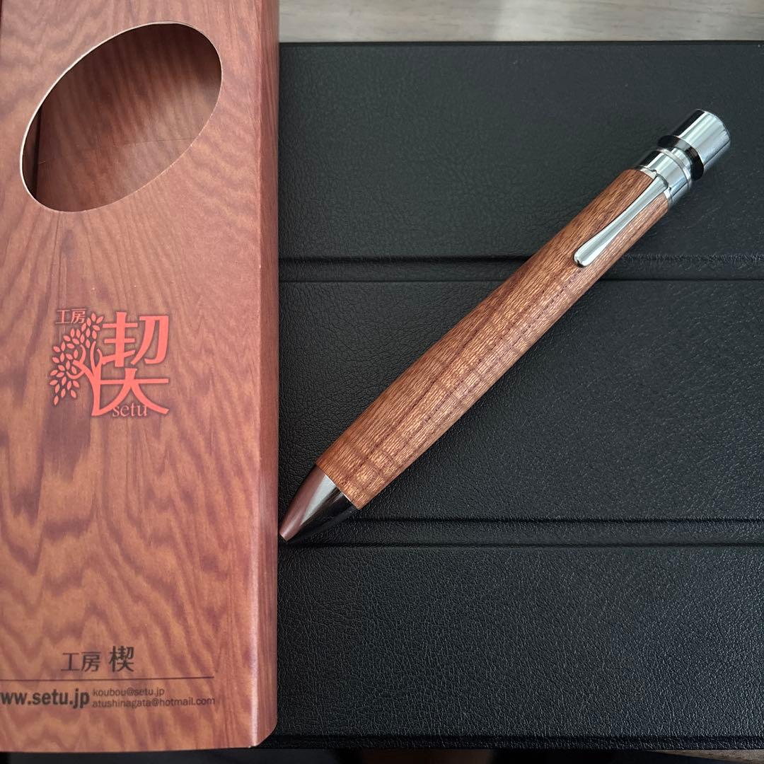 工房楔　多機能ペン　グラッソ　ケヤキ　縮み杢