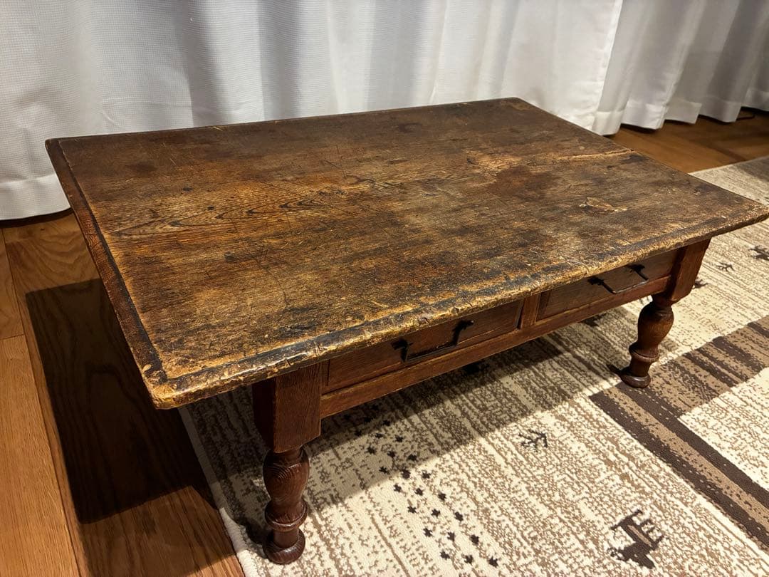 アンティーク文机 引き出し付き 木製