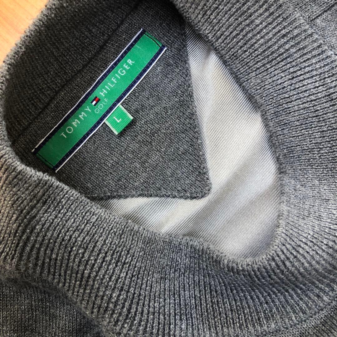 [ トミーヒルフィガー ゴルフ ]メンズ裏地付 モックネックセーター : グレー