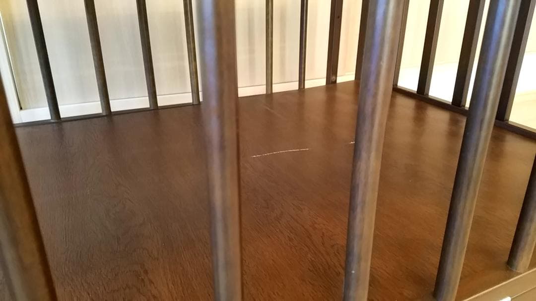 【値下げ】サワベビー　ARIAすのこハイベッド　木製キャスター付き　ベビーベッド