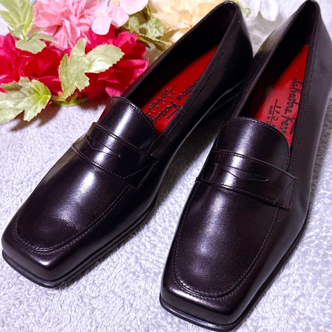 23cm【未使用】フェラガモ ローファー ブラック レディース 5 1/2