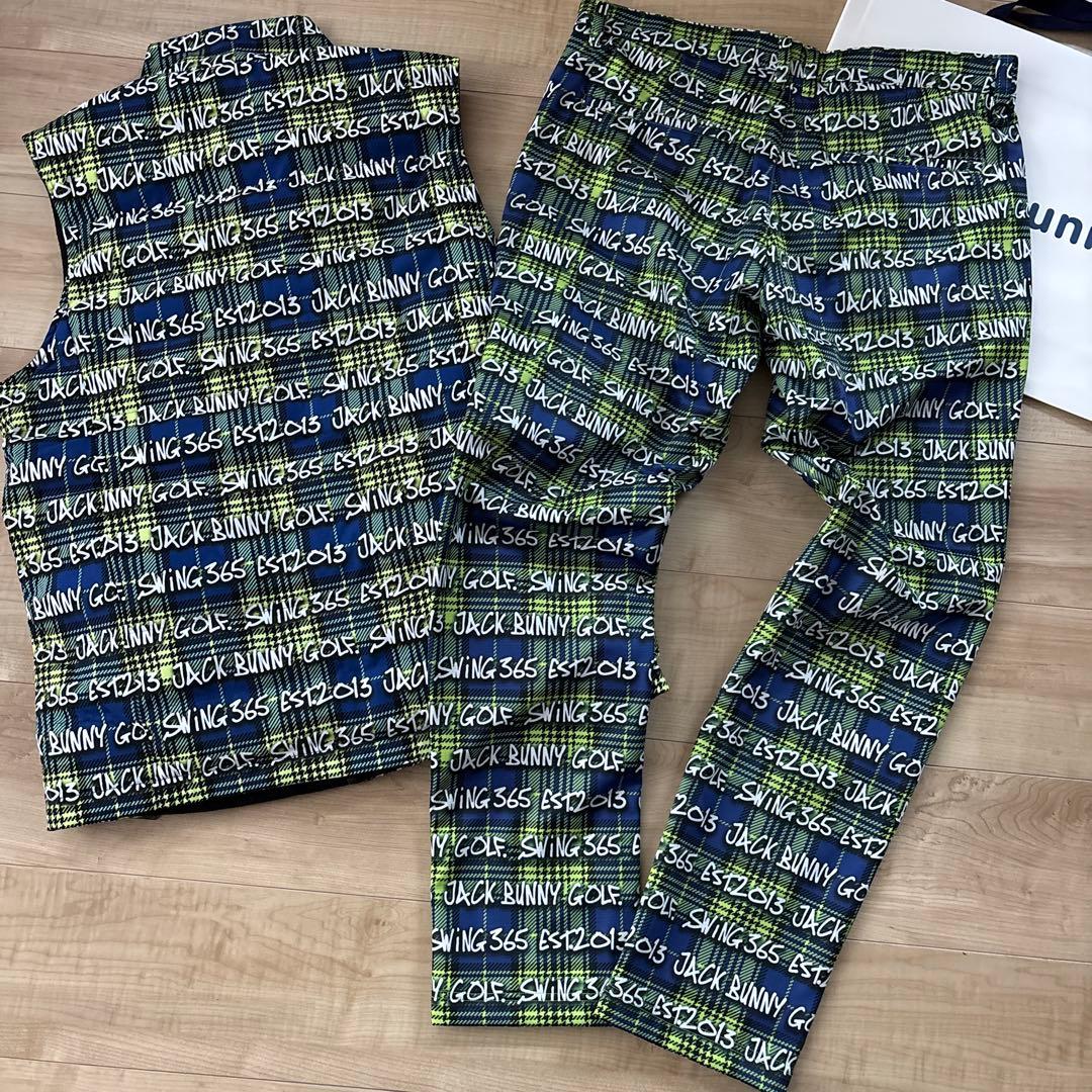 新品　ジャックバニー　メンズ　リバーシブル中綿ベスト　裏地付きパンツ　上下L