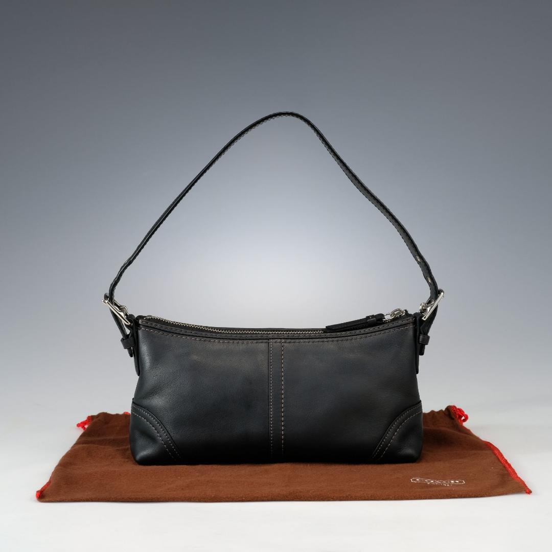 【極美品】COACH フォーマルバッグ ハンドバッグ ワンショルダー レザー 黒