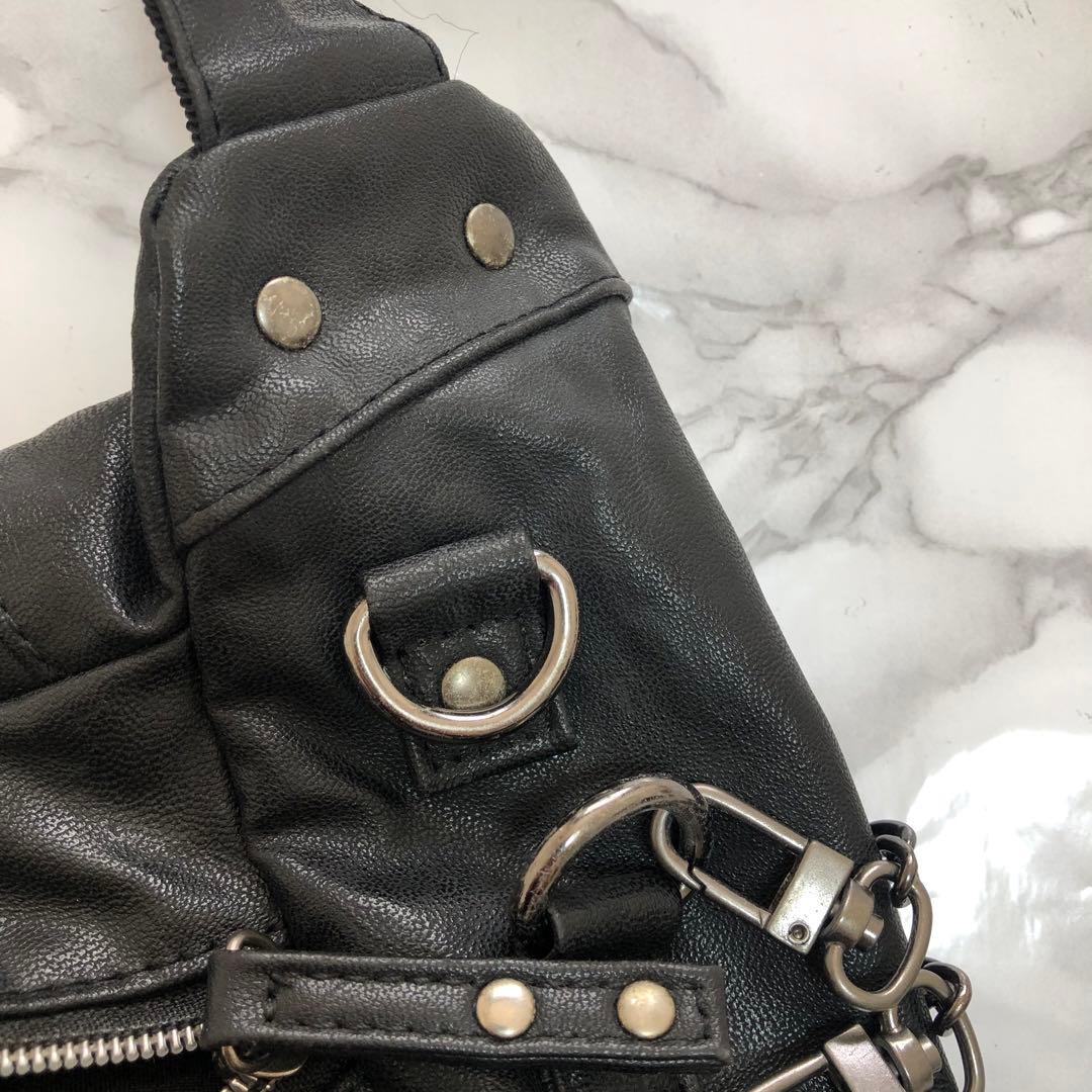 バッグ 00s y2k one shoulder bag black chain