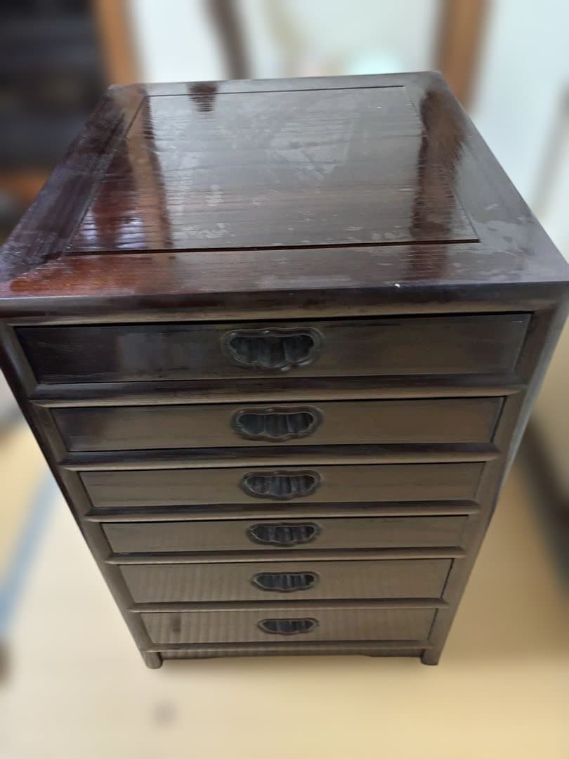 木製6段タンス ダークブラウン