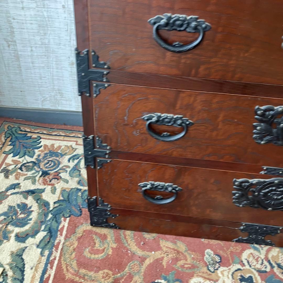 昭和レトロ 古家具 仙台箪笥 4段5杯 引き出し箪笥 和箪笥 ビンテージ古道具