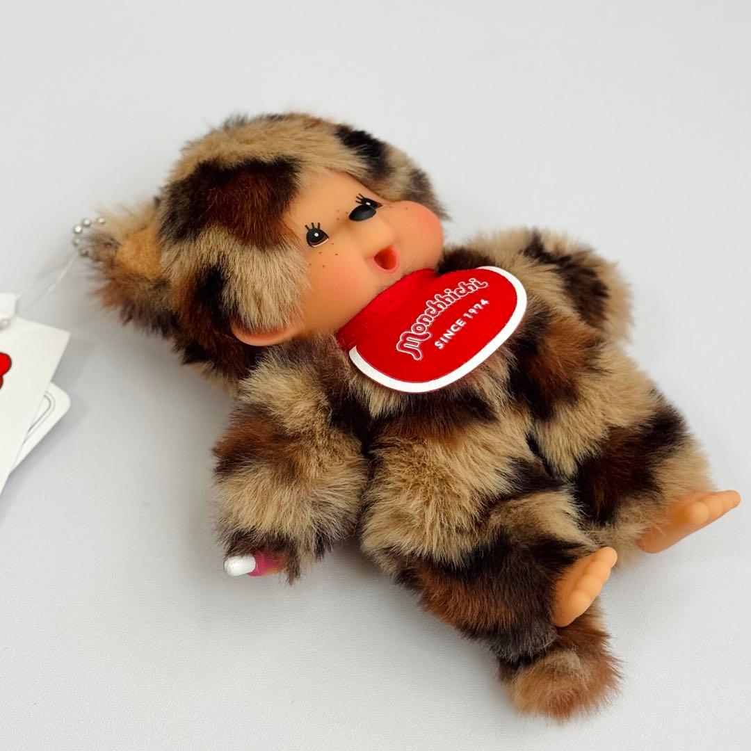 カスタム モンチッチSSキーチェーン ヒョウ柄（ベージュ)