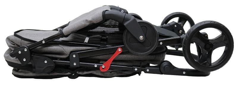 多頭用耐荷重30kg！ココハート ４輪ペットカート/甘えん坊バギーBIG グレー