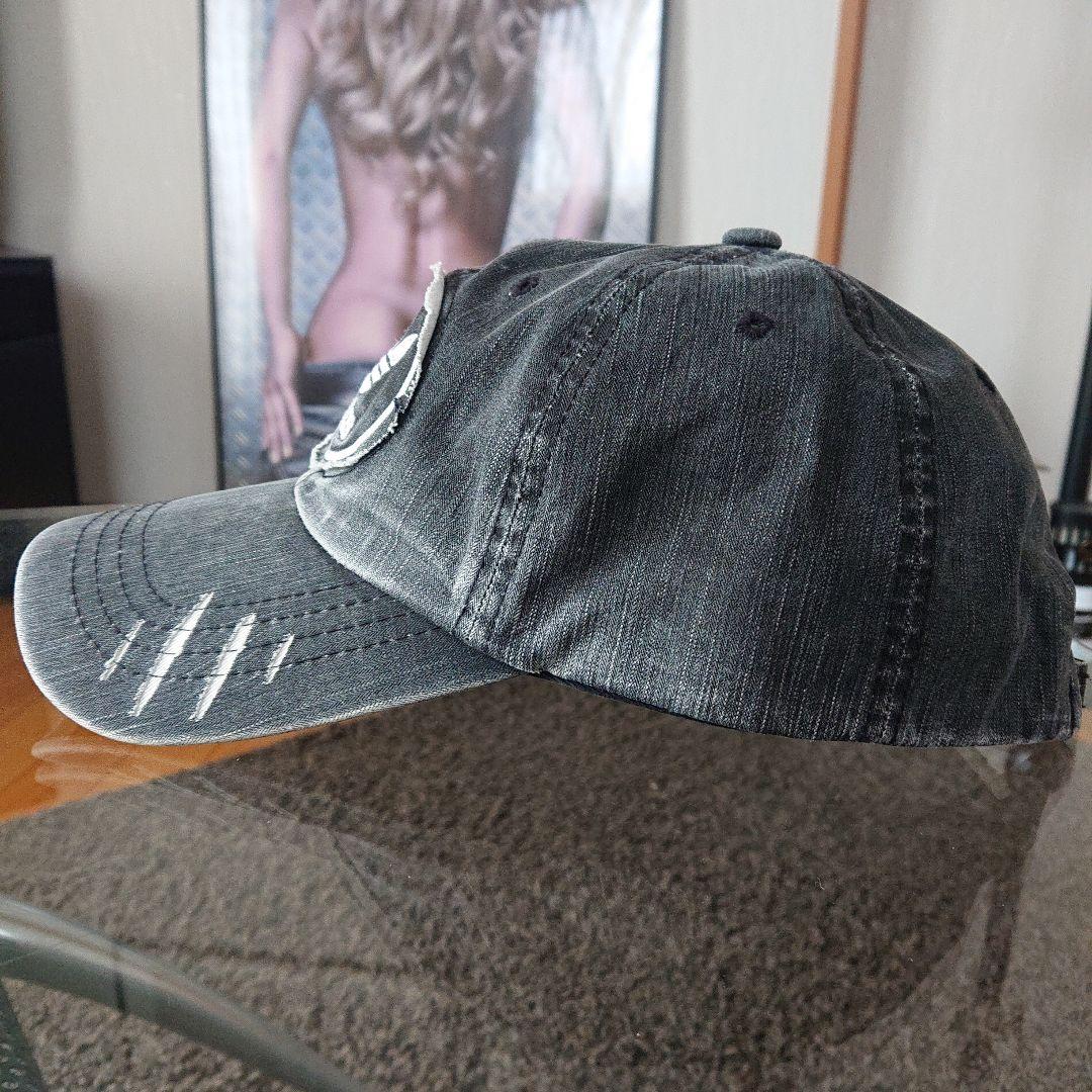 希少！90s adidas ブラックデニム キャップ descente デサント