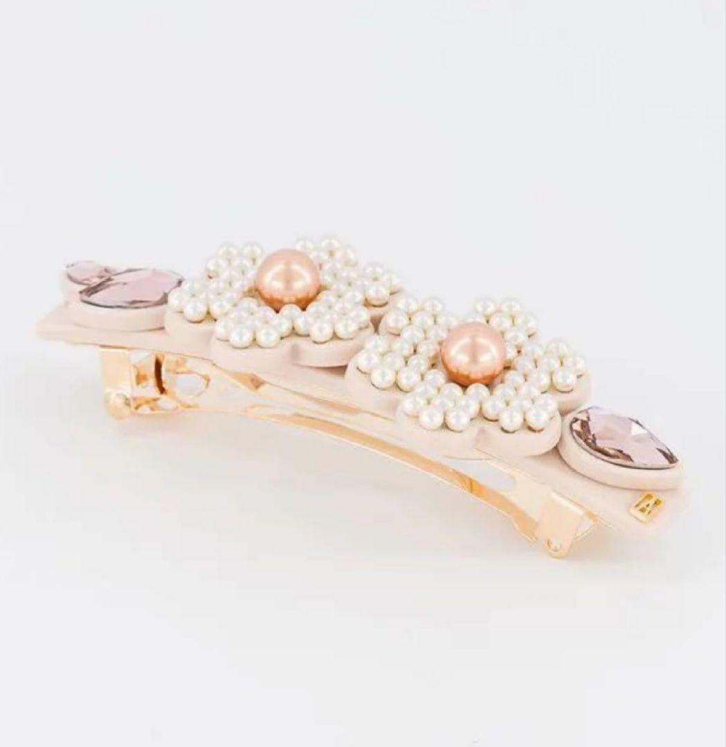 新品未使用　激レア　アレクサンドルドゥパリ 花形　パール　クリスタル　バレッタ