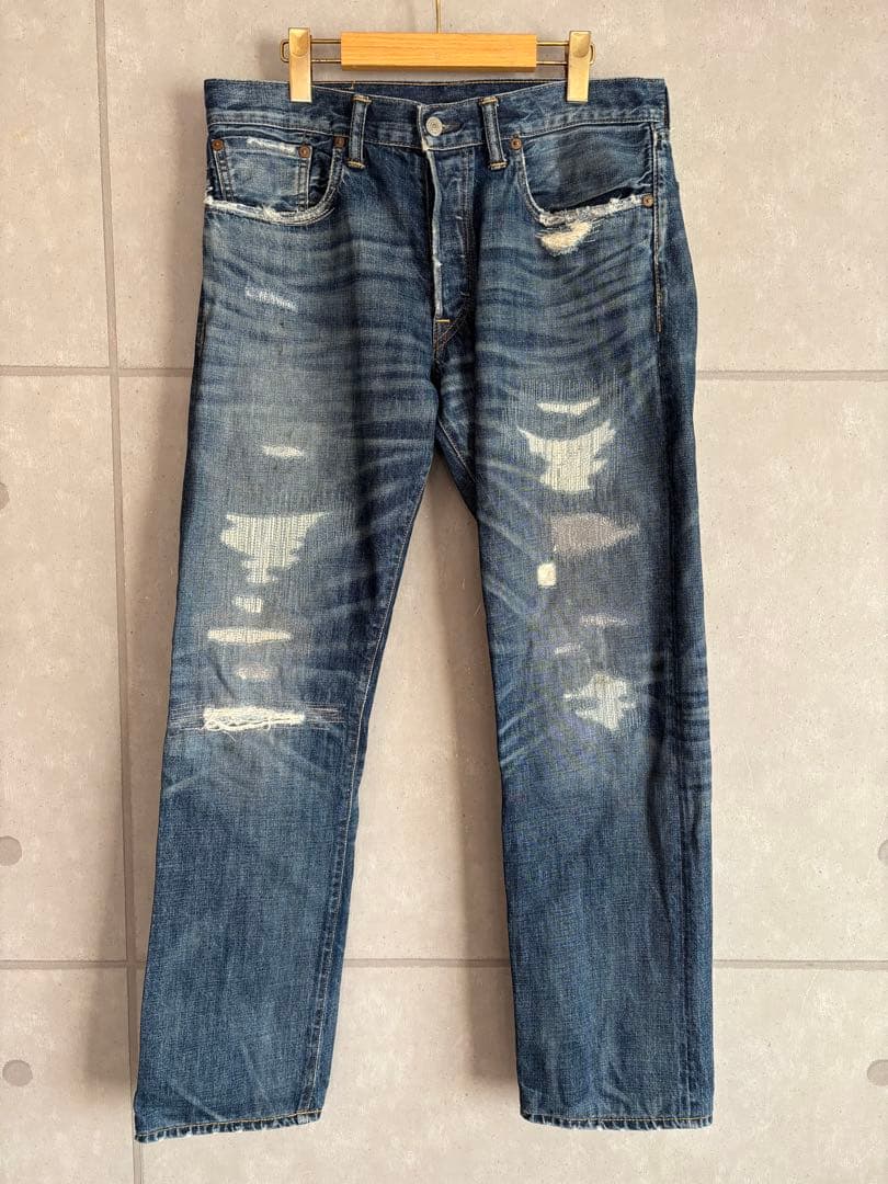 RRL デニム　リペア　ダメージ加工　ジョニーデップ
