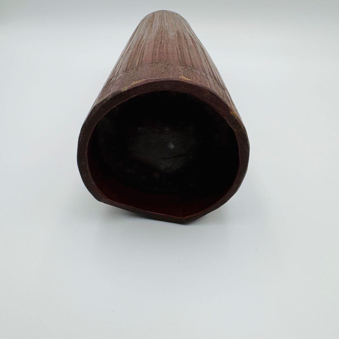 【竹花入　竹工園　花器　花生　竹細工】華道　フラワーアレンジ　アンティーク