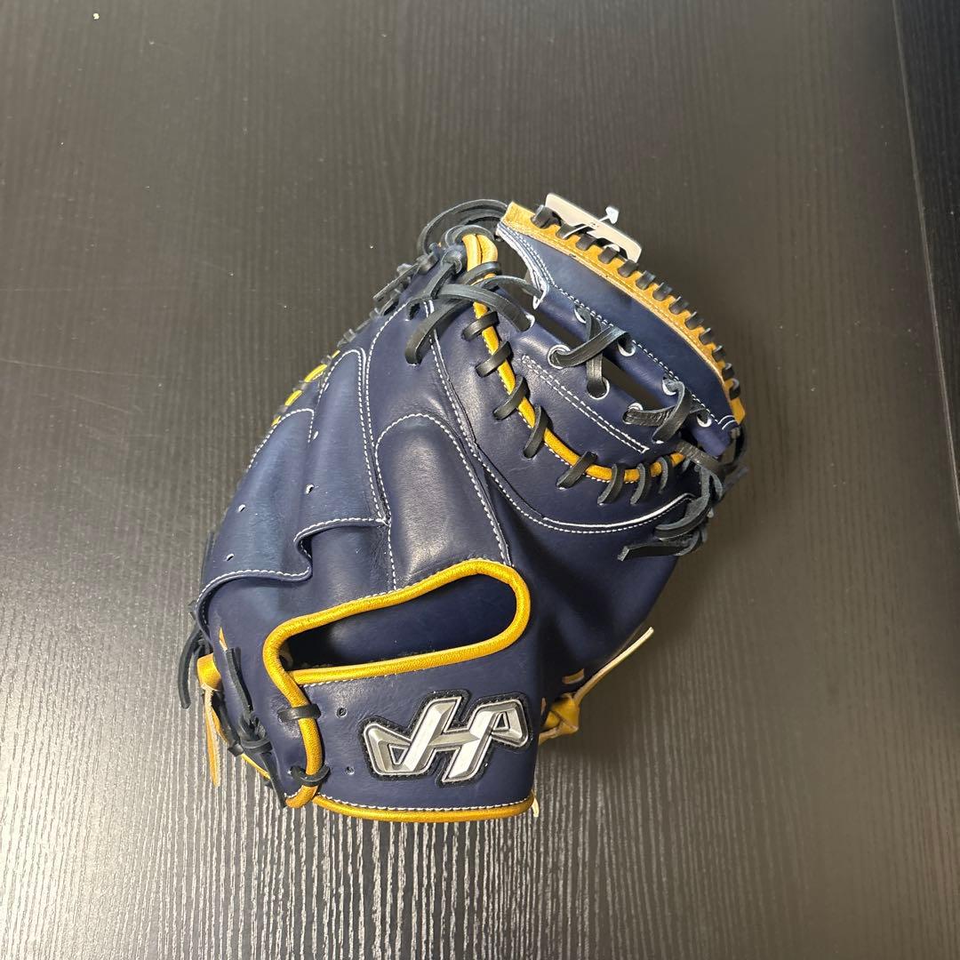 軟式ミット ネイビー×ゴールド