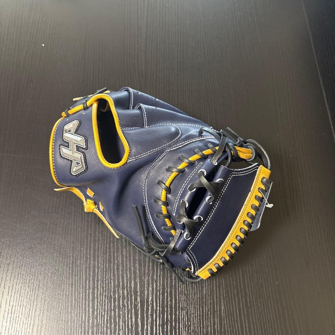 軟式ミット ネイビー×ゴールド