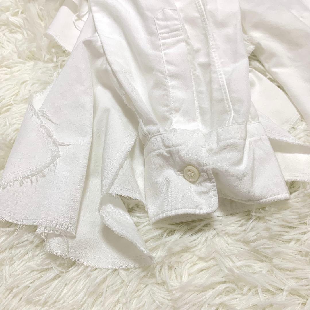 【オルランド期・未使用級】コムデギャルソンオムプリュス ホワイトフリルシャツ S