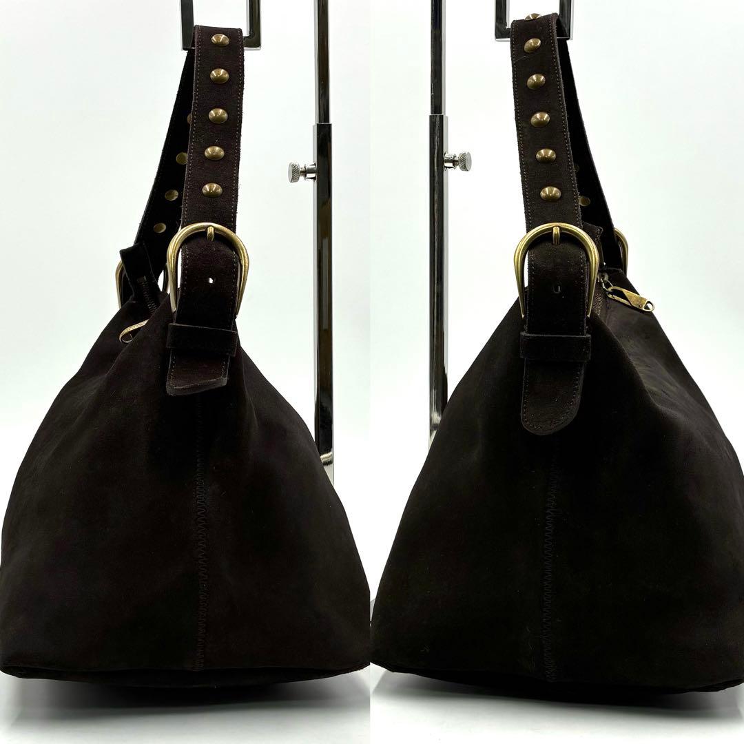 希少 ミュウミュウ アーカイブ ワンショルダーバッグ スエード ダークブラウン