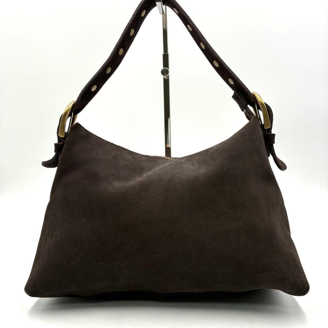 希少 ミュウミュウ アーカイブ ワンショルダーバッグ スエード ダークブラウン