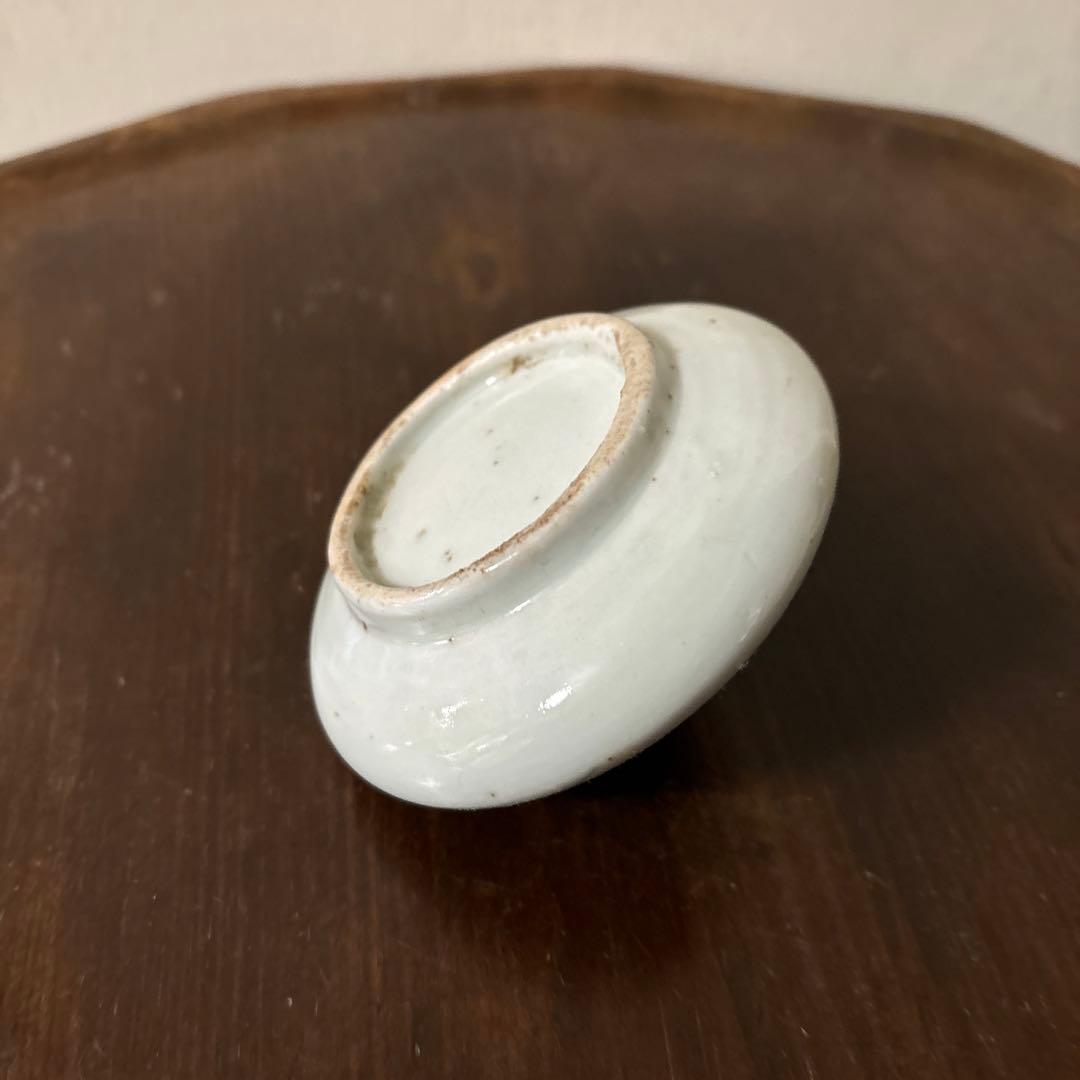 古伊万里染付タコ唐草笹紋様油壷　江戸時代　骨董　アンティーク　検:白洲正子　李朝