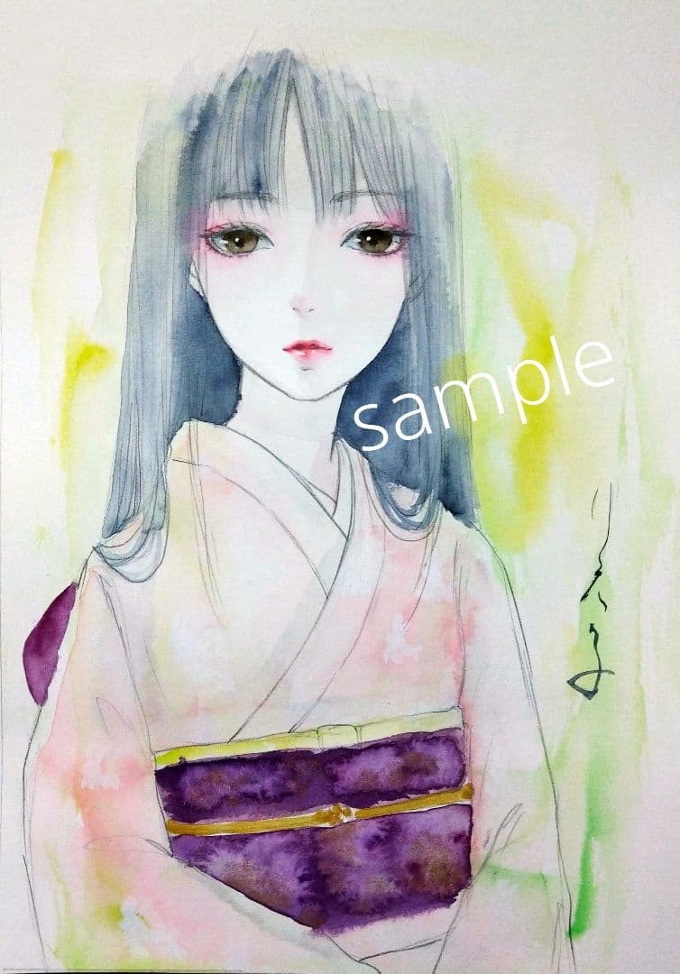 23119/B  専用　絵画　　ドローイング　和装