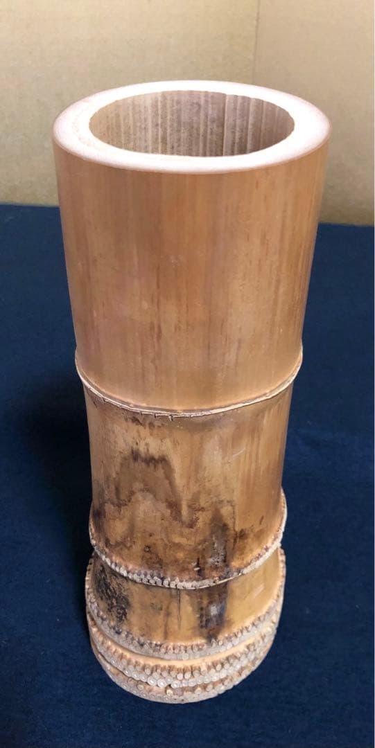 割引‼️《R》茶道具 竹花入 竹器師 西川媒玄作 落とし付 共箱 251022い5