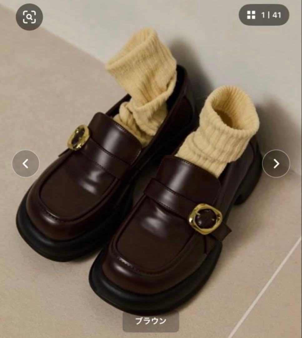 OLUN ニュアンスバックルローファー　Sサイズ　ブラウン