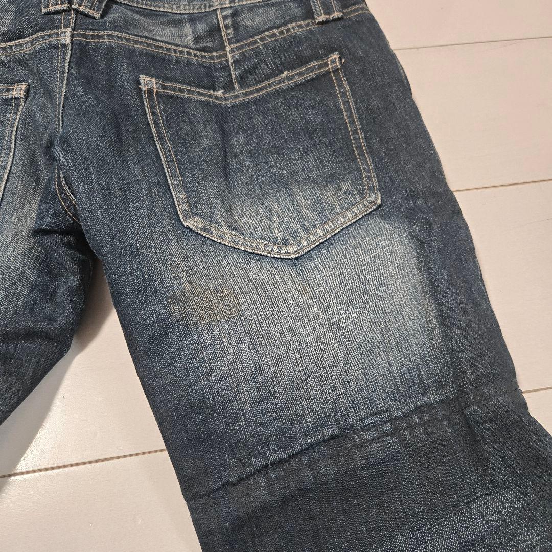 PPFM ダブルウエスト　デニム　ジーンズ　y2k archive レザー