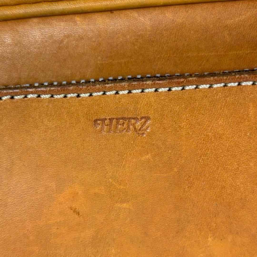 ヘルツ 2way A4可 ショルダーバッグ ハンドバッグ 革 ブラウン