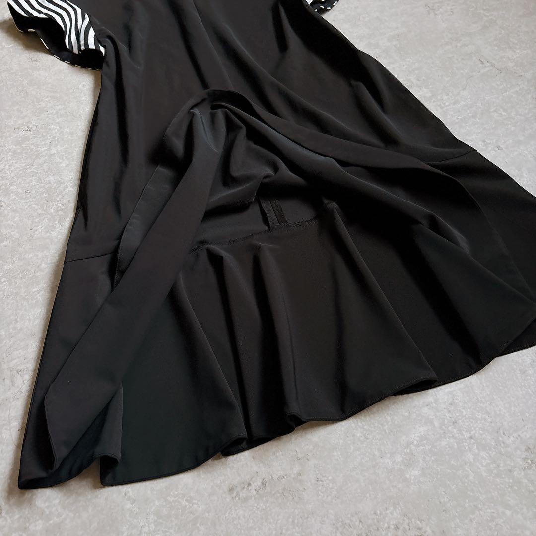 美品✨23ssボーダーズアットバルコニー　ペプラムワンピース　結婚式　黒　36