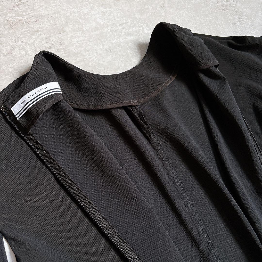 美品✨23ssボーダーズアットバルコニー　ペプラムワンピース　結婚式　黒　36