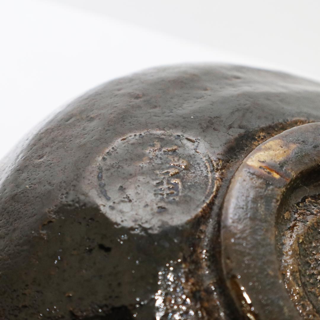 茶道具 大樋長阿弥造 飴釉 茶碗 共箱 共布