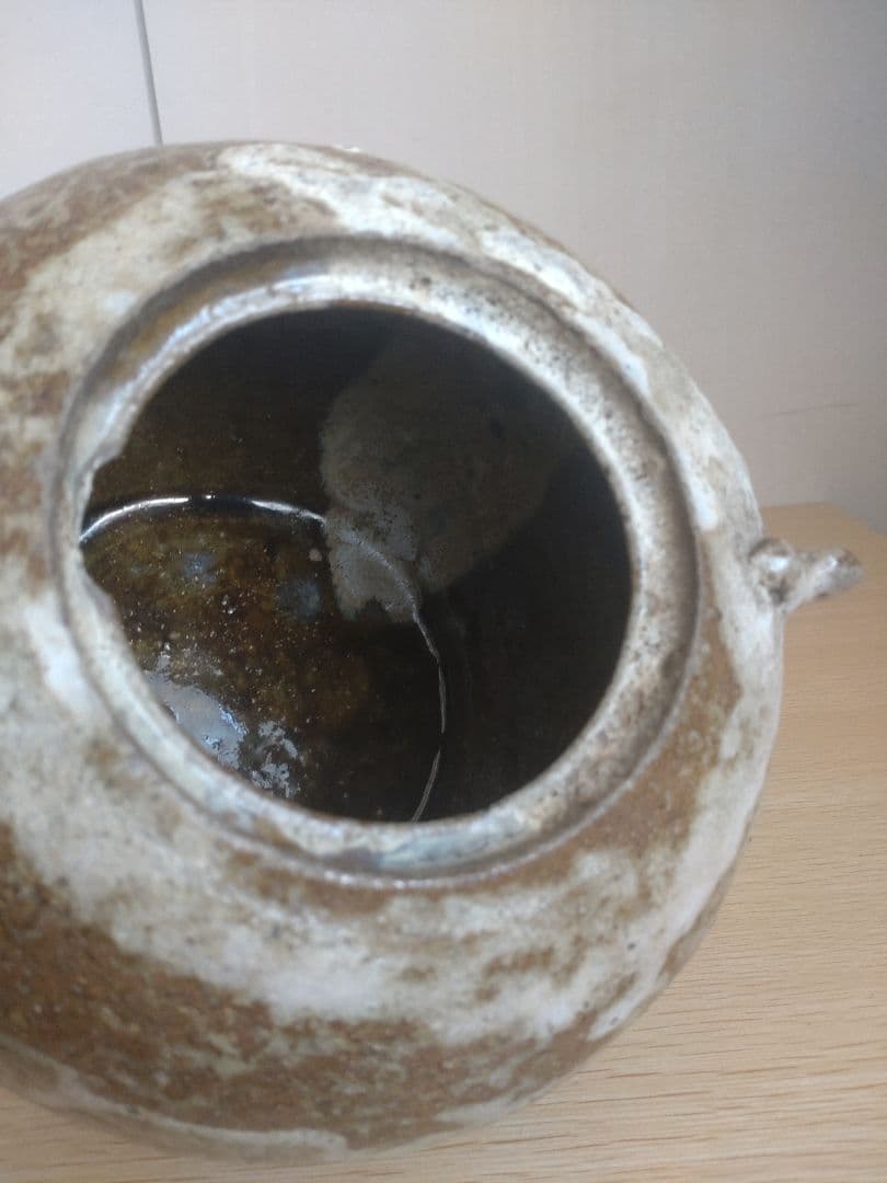 【伝世品　朝鮮唐津】水指　天野家　李朝　斑唐津　中川自然坊　丸田宗彦　高麗