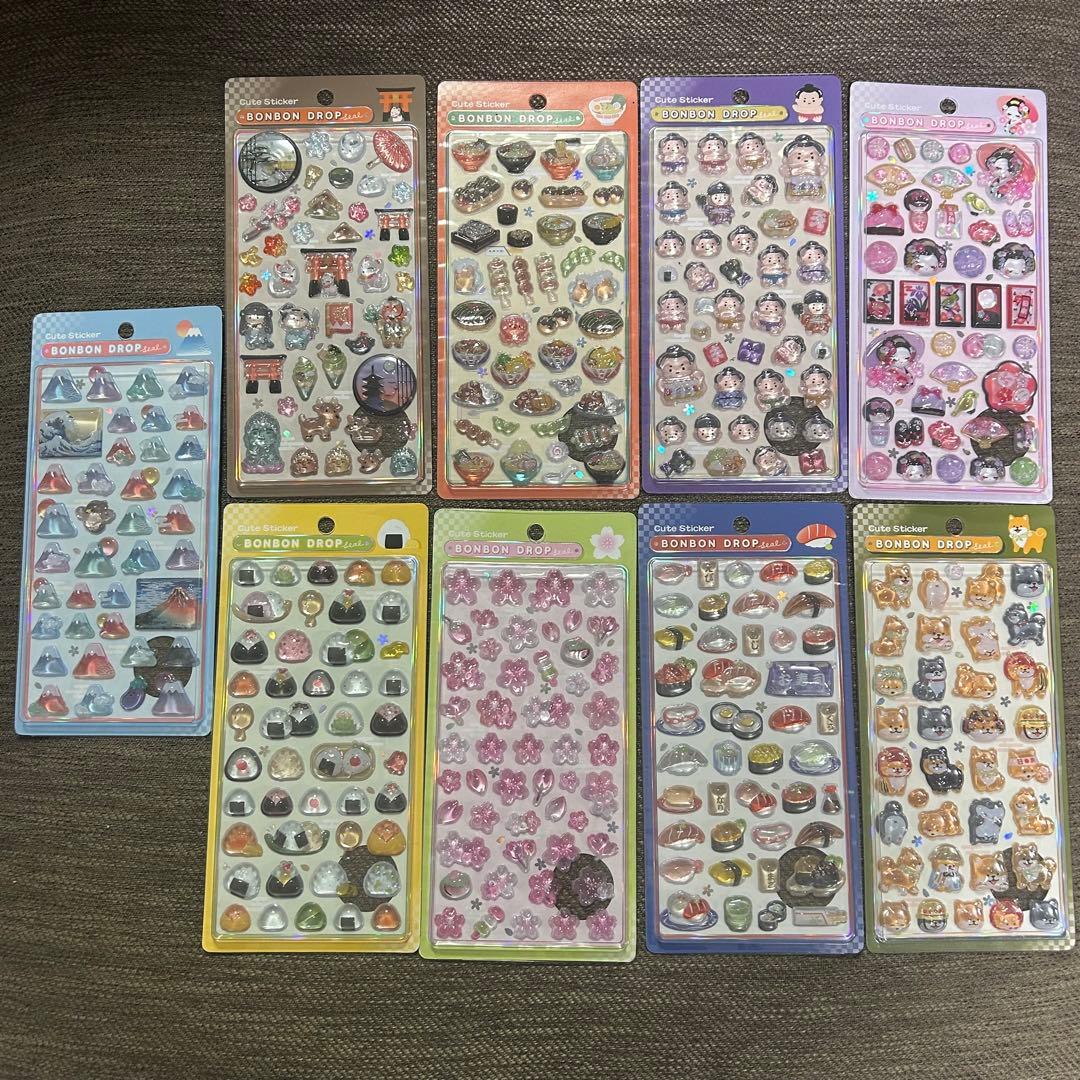正規品　ボンボンドロップシール　和柄　9種セット