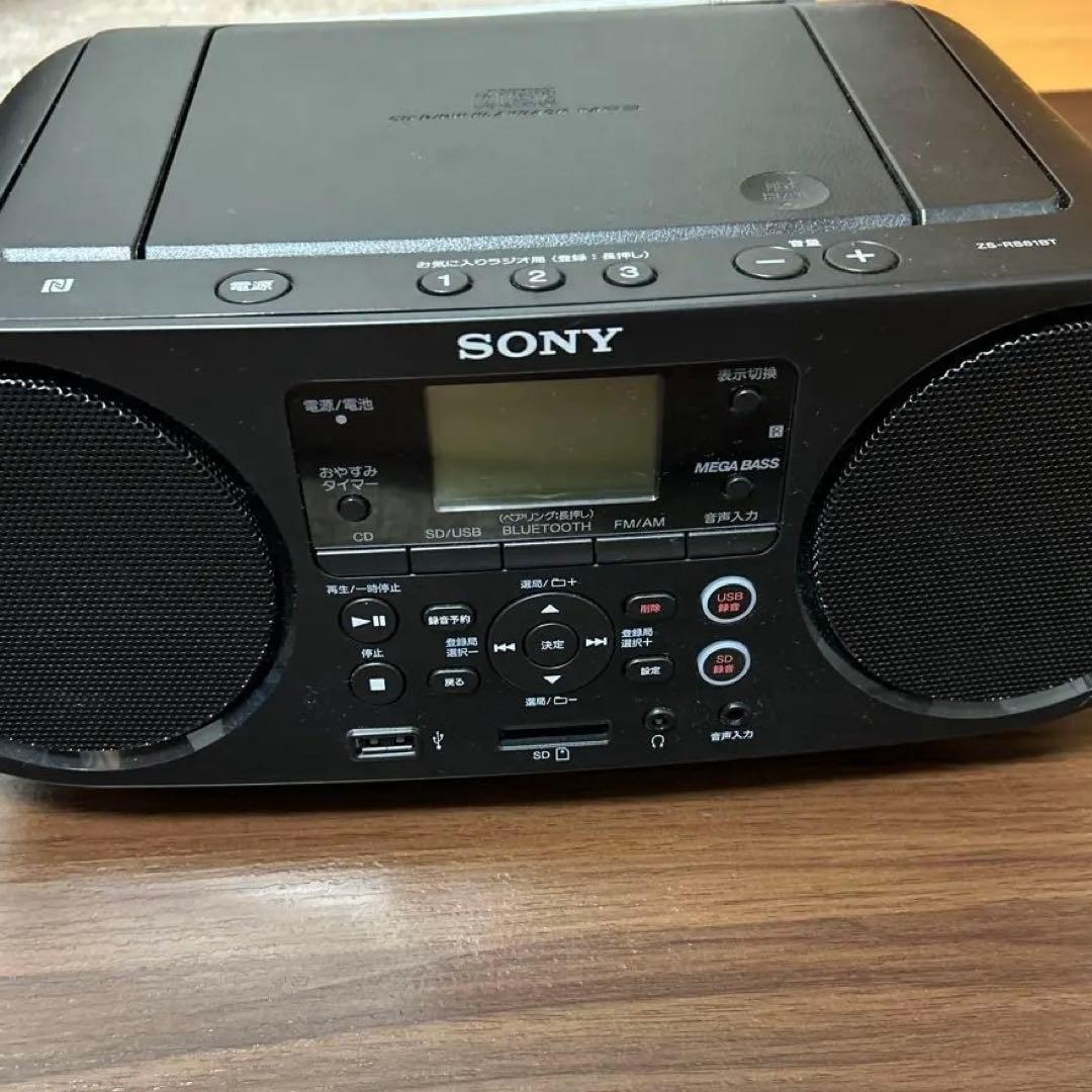 SONY CDラジオ ZS-RS81BT リモコン、説明書付き　日時指定可能
