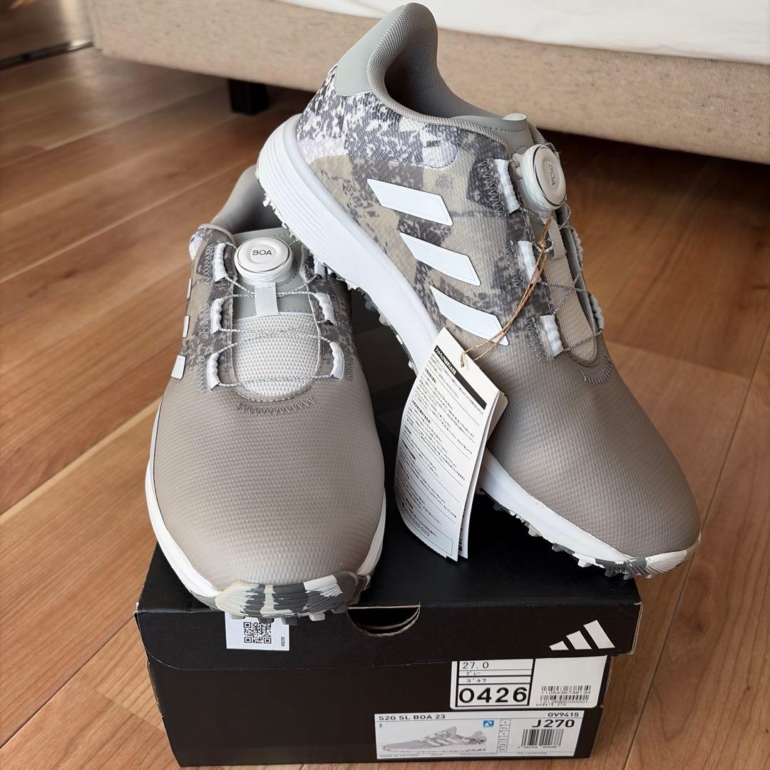 【新品】アディダス ゴルフシューズ S2G SL ボア グレー 27.0cm