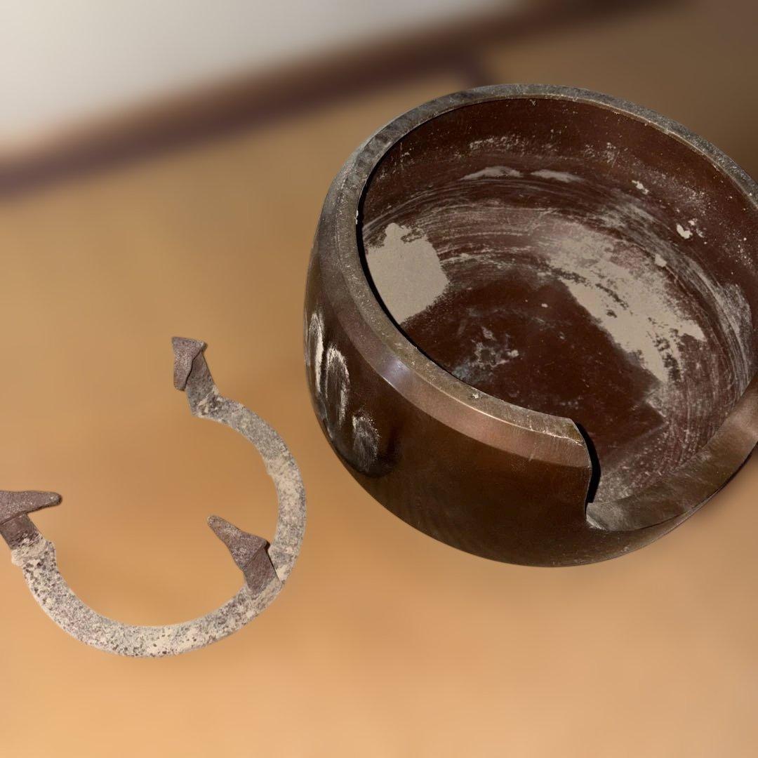 風炉 唐銅 釜師 浄鳳 面取風炉 茶道具 茶器